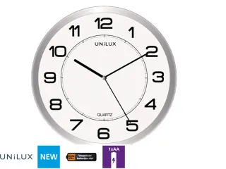 Wandklok Unilux Magnet Ø30,5cm lichtgrijs/wit cijfers - 2