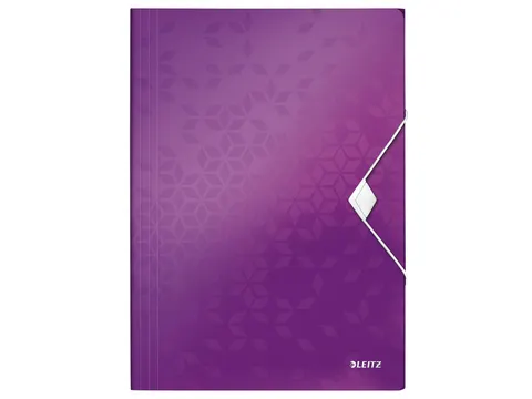 Elastomap Leitz WOW 3-kleps A4 Polypropyleen paars