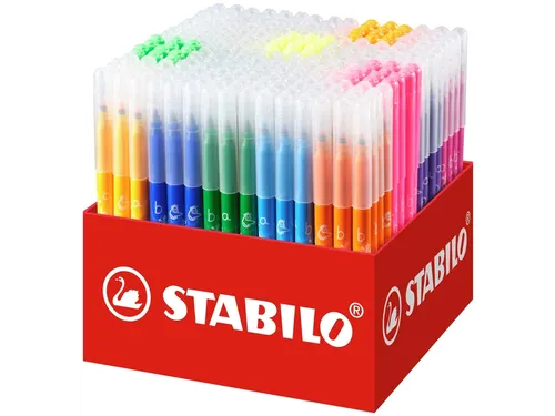 Viltstift STABILO Trio A-Z 378 240st assorti