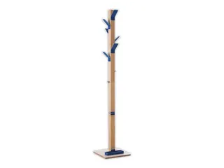 Staande kapstok 6jas-/2tashaken met parapluhouder naturel/blauw - 2