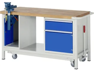 Werkbank Hxbxd 880x1500x700mm Beukenhouten Werkblad 1lade 2 Kasten - 1