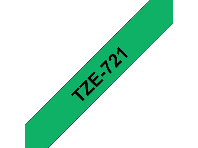 Labeltape Brother P-touch TZe-721 standaard 9mm zwart op groen