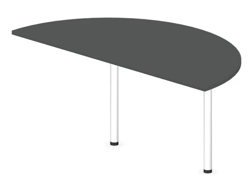 aanbouwtafel,i.h.v.,HxBxD 720-840x1600x800mm,halfrond,MS-donkergrijs