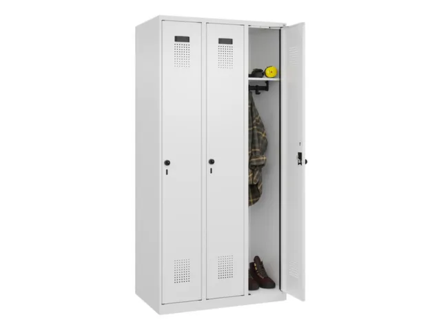 locker,HxBxD 1850x900x500mm,3vak,vak B 300mm,draaigrendel