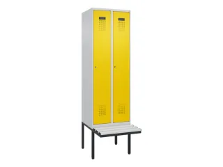 locker met bank,HxBxD 2120x600x815mm,2vak,vak B 300mm,cilinderslot - 2