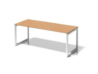 bureau,HxBxD 740x2000x800mm,blad beuken,sledeframe verkeerswit - 1