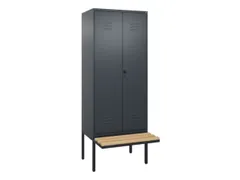 armoire vestiaire noir et blanc HxlxP 2120x800x815mm 2compart.