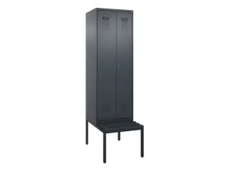 locker met bank,voor scheiding van kleding,HxBxD 2120x600x815mm,2vak - 2
