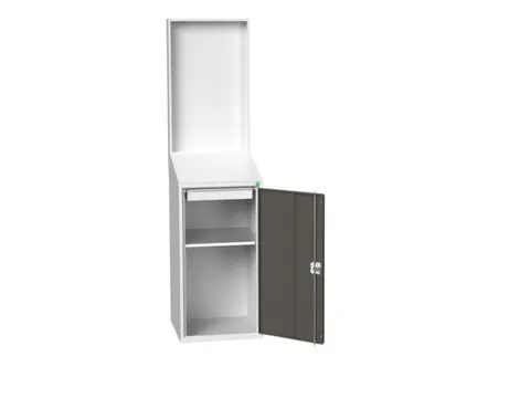 lessenaarkast met achterwand 2000x525x550mm 1 legbord RAL7035+RAL7016