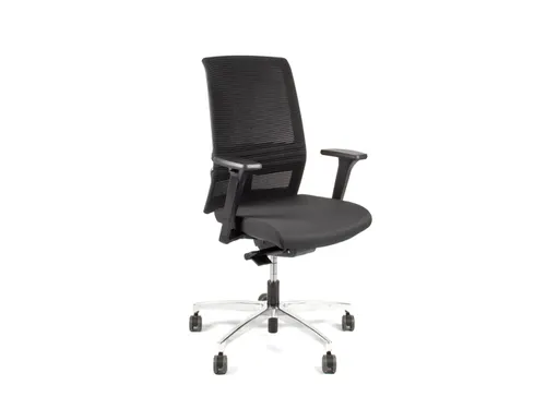 Bureaustoel EN1335 Linea Omnia 01 zwart/zwart met 3D armleuning en alu