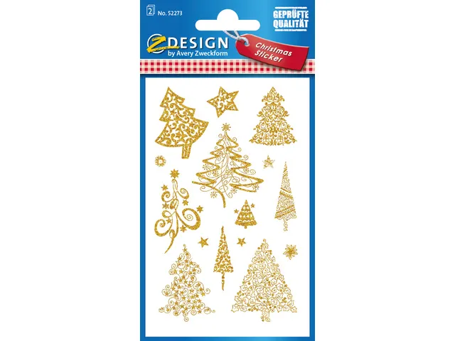Etiket Z-design Christmas kerstbomen - 2 vel