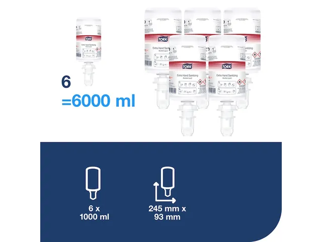 Tork 424214 Extra Handdesinfectie alcohol 6x1 Liter
