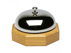Westmark Receptiebel 9cm Verchroomd met houten voet