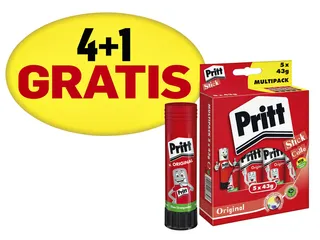 Lijmstift Pritt Original Groot 43gr Promopack 4+1 gratis - 1