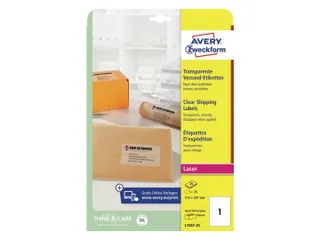 laseretiket Avery Zweckform 210x297mm transparant A4 25 stuks - 2