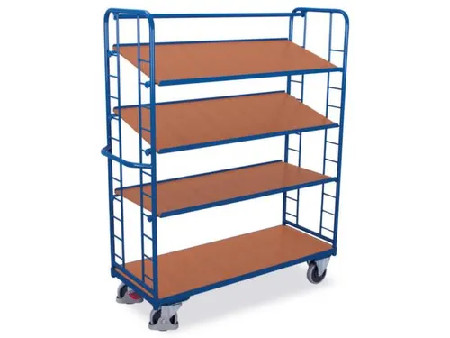 Bijzetwagen 250kg 1320x537mm 4 Etages Incl. Bodemplaat Hout