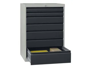 ladekast HxBxD 1000x715x600mm 7laden slot RAL7035 front RAL7016 - 2