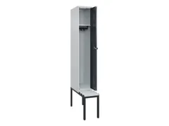 locker met bank,HxBxD 2120x300x815mm,1vak,vak B 300mm,draaigrendel