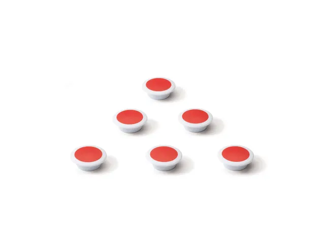 Glasbordmagneet 30mm Rond Rood Extra Sterk 6 stuks