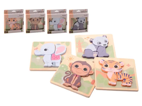 Jouéco The Wildies Family puzzel 4 assorti 4 stukjes