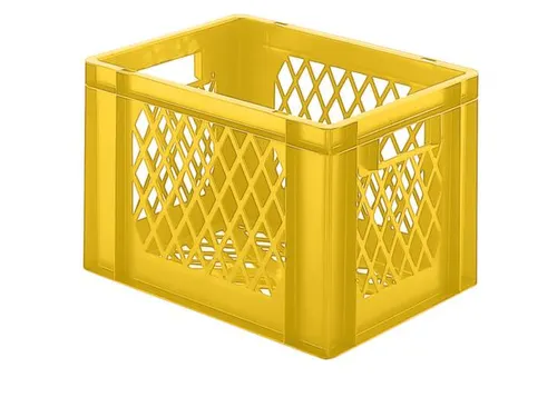 Euronorm-stapelbak 24l 270x400x300mm Wanden/bodem Opengewerkt Geel