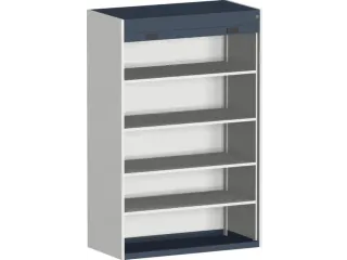 roldeurkast 2000x1300x650mm 4xStalen bodem cil.-slot RAL7035 RAL7016 - 1