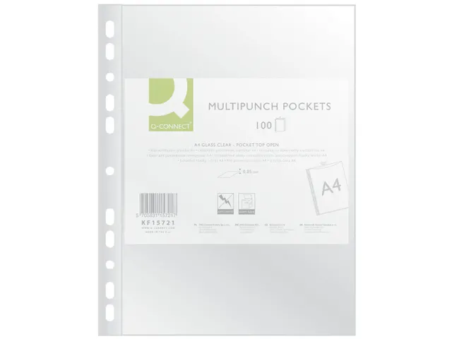 Geperforeerde Showtas A4 11-gaats Transparant Glashelder 50mic