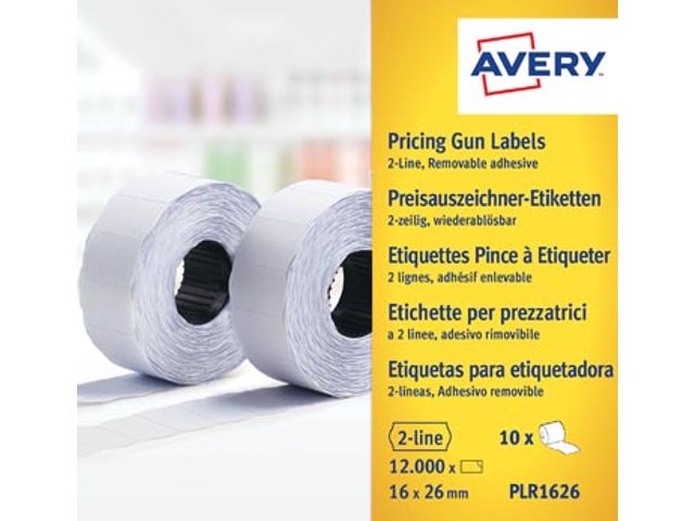 Avery Etiketten Voor Prijstang Non-permanent 16x26mm wit | LabelprinterEtiketten.nl