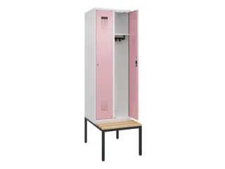 locker met bank,HxBxD 2120x600x815mm,2vak,vak B 300mm,cilinderslot - 1