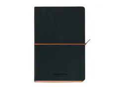 Notitieboek Aurora Tesoro A5 192blz lijn 80gr zwart oranje