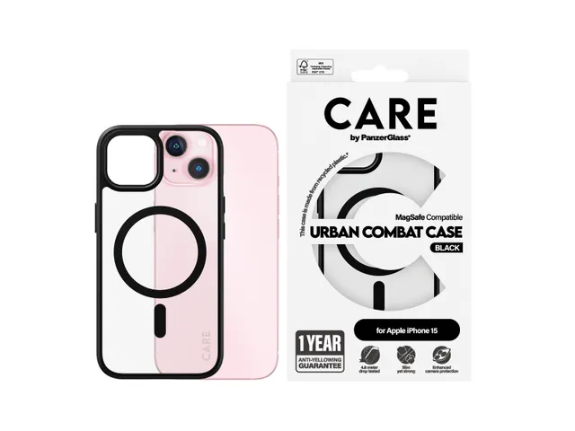 PanzerGlass CARE by Urban Combat Case Transparent w. Black MagSa