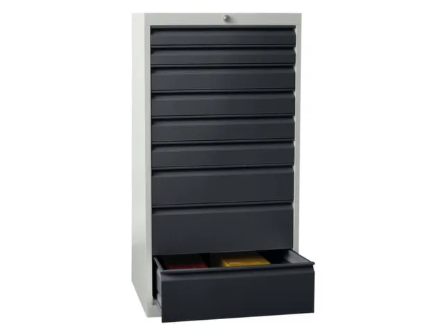 ladekast HxBxD 1200x500x600mm 9laden slot RAL7035 front RAL7016