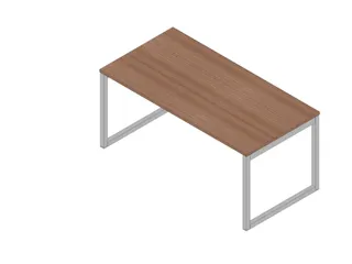 bureau,HxBxD 730x1600x800mm,blad canaletto-hout,sledeframe aluminium - 1