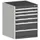 ladekast HxBxD 800x650x525mm 6laden romp RAL7035 front RAL7016