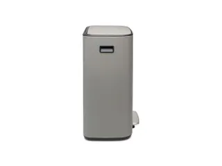 Afvalbak Bo Pedaalemmer Mat Staal 2x30 Liter Mineral Concrete Grijs - 2