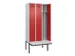 locker met bank,voor scheiding van kleding,HxBxD 2120x900x815mm,3vak