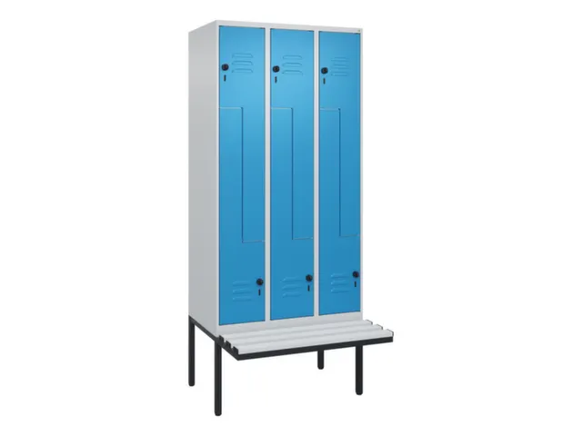 Z-garderobekast,HxBxD 2120x900x815mm,6vak,vak B 300mm,draaigrendel