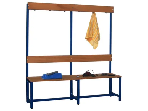 Omkleedbank LxB 1500x400mm Houten Latten Haken Enkelzijdig Ral9010
