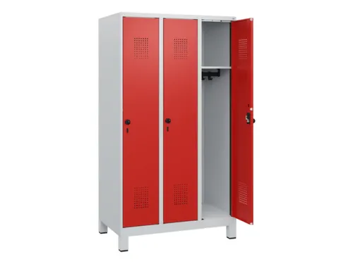 schoollocker,HxBxD 1630x900x500mm,3vak,vak B 300mm,draaigrendel,voeten