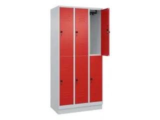 dubbeldekse locker,HxBxD 1950x900x500mm,3x2vak.,vak B 300mm - 2