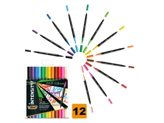 Kleurstiften Bic Intensity dual-tip assorti etui à 12 stuks - 1