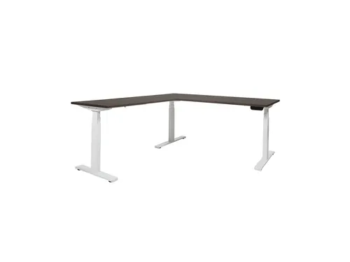Elektrisch Hoekbureau Dextro Plus 160x200cm Frame Alu Blad Logan Eik