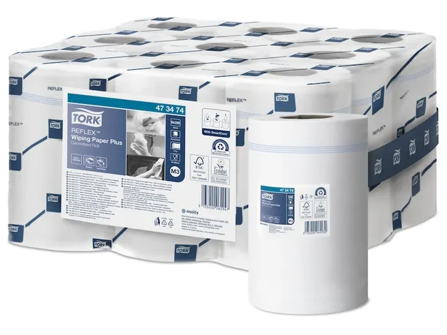 Poetsrol Tork 473474 Reflex M3 Centerfeed Mini Plus 2-laags 9 rollen