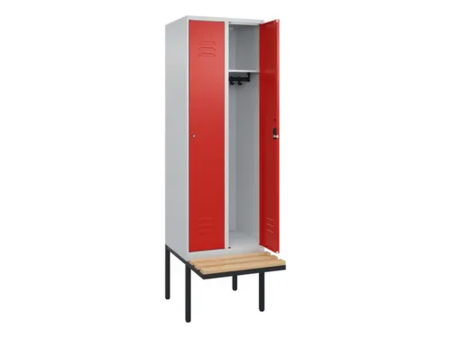 locker met bank,HxBxD 2120x600x815mm,2vak,vak B 300mm,cil.-slot