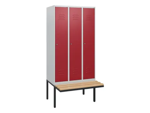 locker met bank,HxBxD 1950x900x815mm,3vak,vak B 300mm,cil.-slot