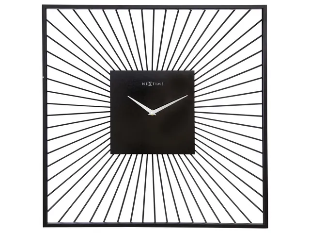 Wandklok Nextime 45x45x15 zwart metaal Vasco Square
