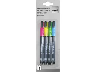 Krijtstift Sigel set 4kleuren ronde punt 1-2 mm - 2