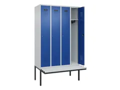 locker met bank,HxBxD 2120x1200x815mm,4vak,vak B 300mm,cilinderslot