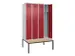 locker met bank,voor scheiding van kleding,HxBxD 2120x1200x815mm,4vak