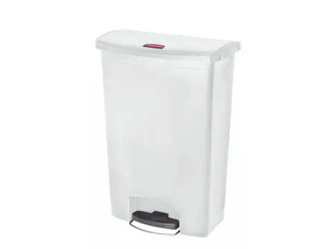 Pedaalemmer Slim Jim Step On Front Kunststof 90 Liter Wit